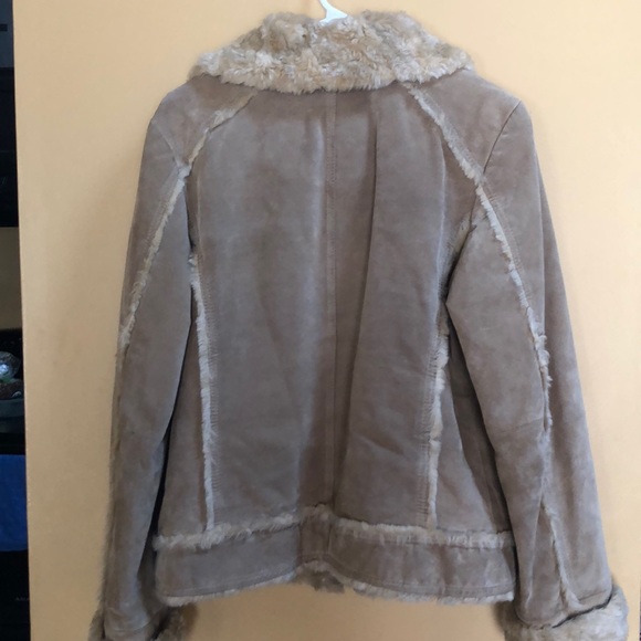WILSONS LEATHER Tan Suede and Faux Fur Coat Size M - Picture 5 of 14